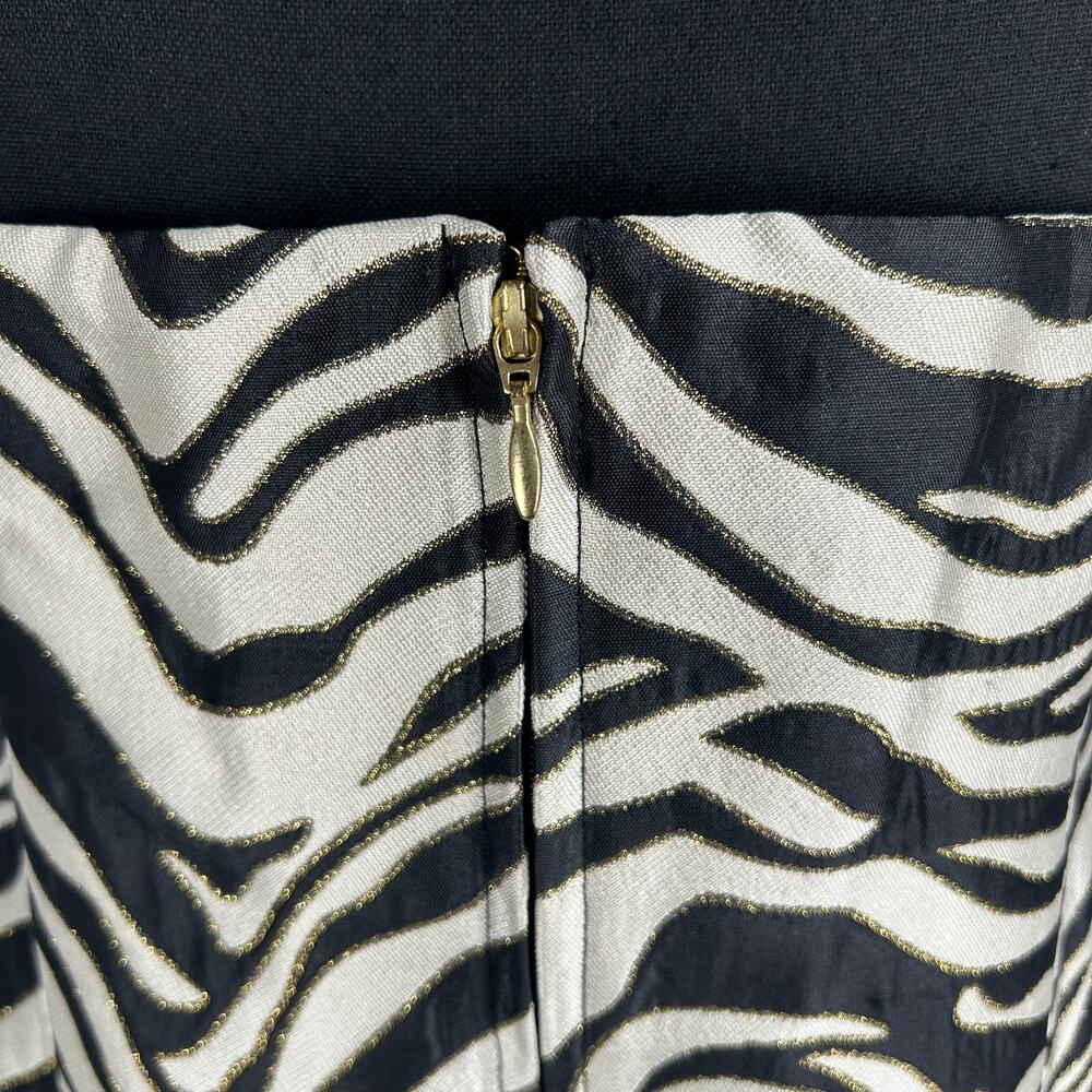 Lilly Pulitzer Akela Strapless Jacquard Dress - Black Zebra Print - Size 8 - Picture 7 of 8